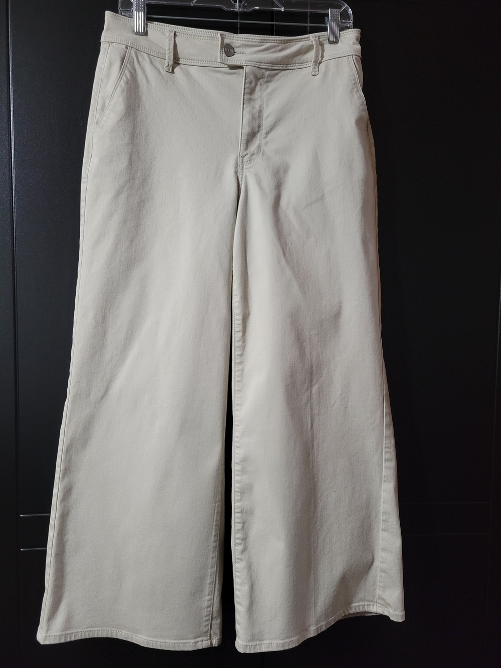 NYDJ Mona Wide Leg Pants in Light Beige